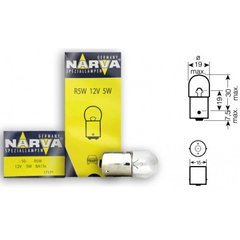 Лампа накаливания R (BA15s) 12V 5W NARVA 17171