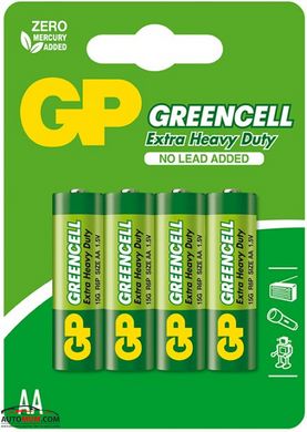 Батарейка GP GREENCELL 1.5V 24G-U4 сольова R03, AAA