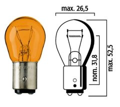 Лампа накаливания PY(BAY15d) 12V 21/5W ( желт.) FLOSSER 522907