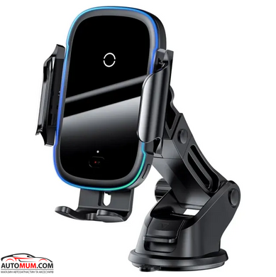 Тримач телефону в авто Baseus Light Electric 15W (black) з бездротовою зарядкою